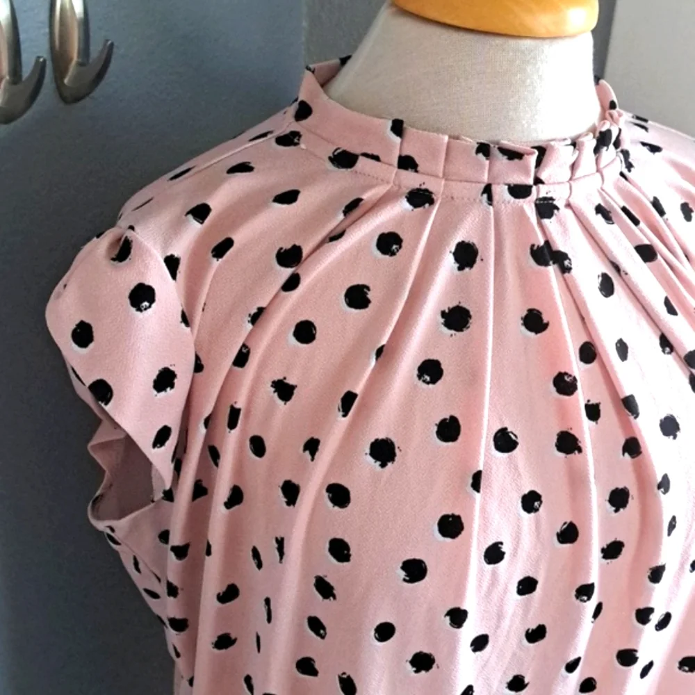 ELLE Polka Dot Blouse | Size L - Picture 2 of 5